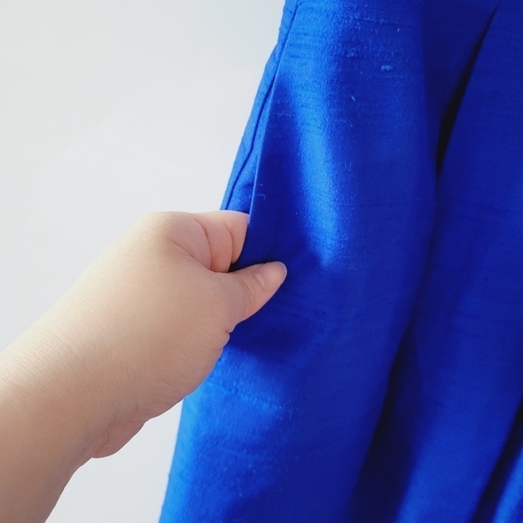 Kay Unger New York Royal Blue Embellished Collar Silk Dress - Picture 5 of 12